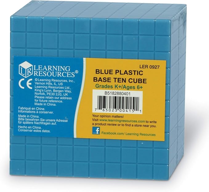 Learning Resources Blue Plastic Base Ten Cube