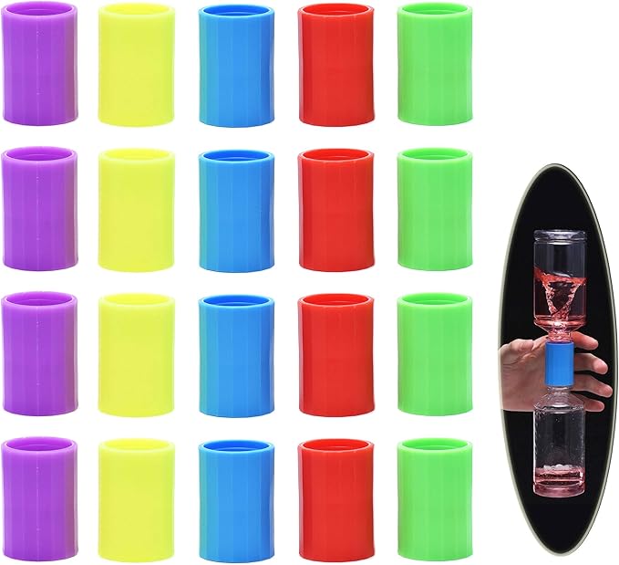 Tornadoes in A Bottle, 20 Pcs Plastic Tornado Bottle Connector Vortex Connector Cyclone Tube for Scientific Experiment, 5 Colors