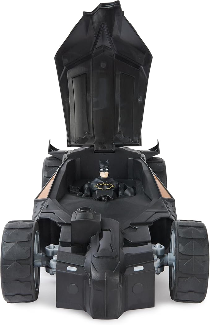 DC Comics, Batman Batmobile Remote Control Car, Easy to Drive, Compatible with Batman Figures, Kids Toys for Boys and Girls Ages 4 and Up