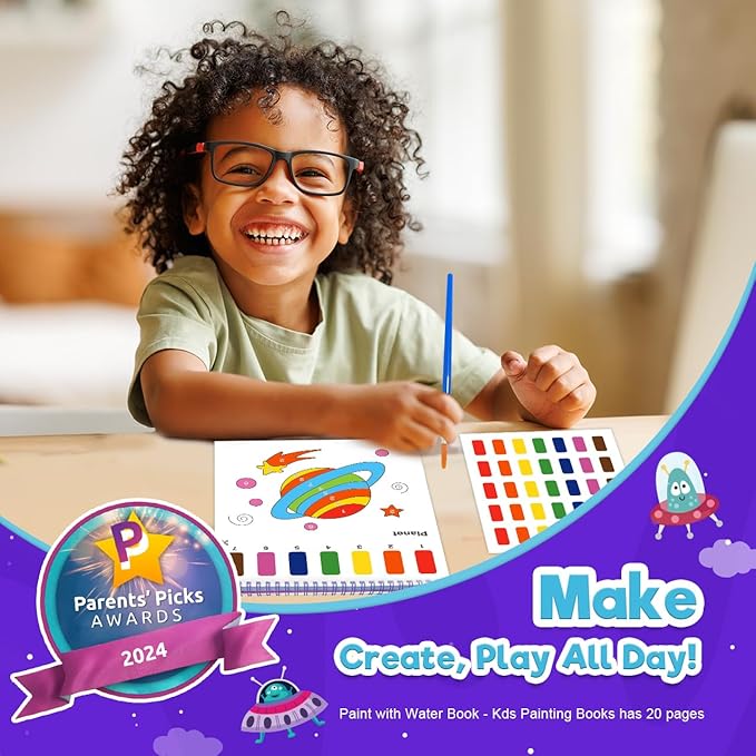 ZMLM Paint with Water Books for Kids - Easter Basket Stuffers Mess Free Coloring Activity for Toddlers - Arts & Crafts Gifts Toys for Valentines Birthday Christmas Boy Girls Ages 4 5 6 7 8(Sapce)