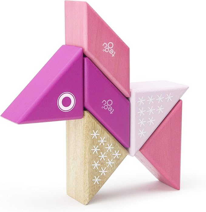 6 Piece Tegu Travel Pal Magnetic Wooden Block Set, Kitty