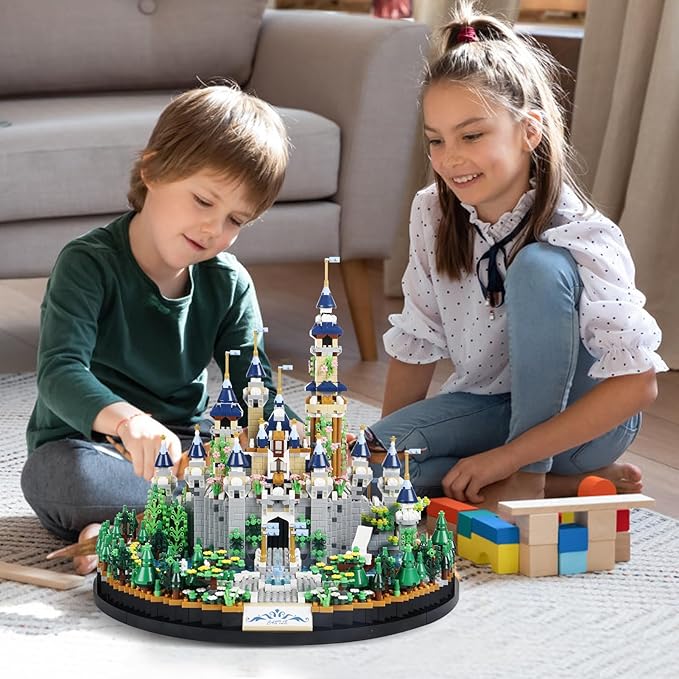 Castle Building Blocks kit, (3600pcs) Princess Castle Toys Playset for Adult, Medieval Fairytale Castle Model,Collectible Mini Blocks Castle Building Set for Women and Girls 10 12 14+