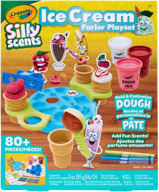 Crayola Silly Scents Ice Cream Toy, Kids Modeling Dough, Play Food Toy with Scented Markers, Gifts 4+