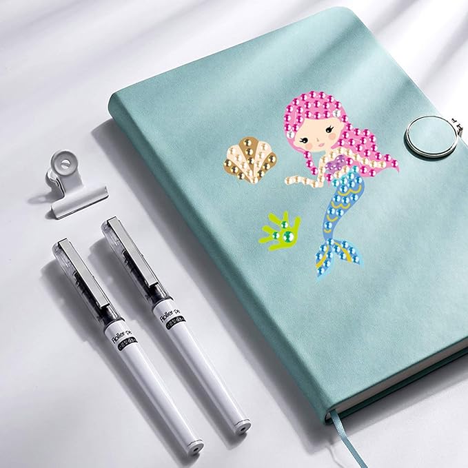 Gem Diamond Art Painting Stickers Kit for Kids,5D Diamond Mosaic Stickers by Numbers Kits Crafts Set for Children, Boys and Girls,Creative Handmade Art Craft Decorations Gift (Mermaid)