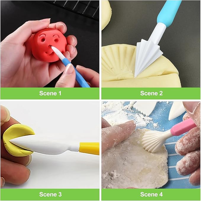 CeroDimo 9 Pack Clay Sculpting Tools Set Double End Pottery Modeling Tools Clay Carving and Shaping Tools Air Dry Clay Tool Kit for DIY Craft Projects Polymer Clay Tools Assorted Colors