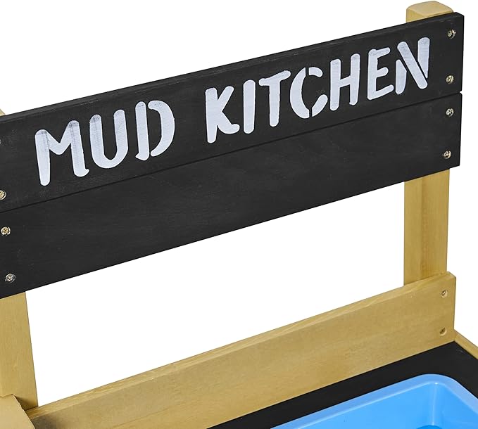 TP Toys, Kids Mud Kitchen | Backyard Kitchen Playset with Pretend Play Kitchen Accessories & Water Pan for Preschool Outdoor Play | for Ages 3-8 | Sustainable Sourcing from FSC Certified Timber.