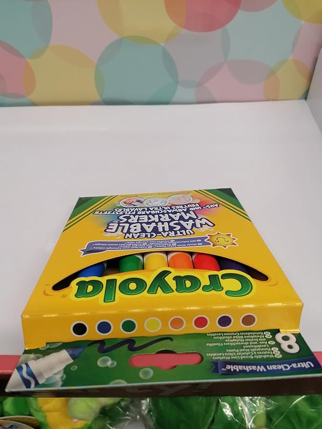 Crayola 8 Ct Broad Line Washable Markers, Assorted Colors, 656820