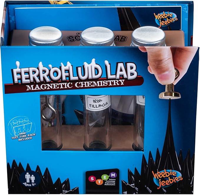 Ferrofluid Lab Magnetic Chemistry by Heebie Jeebies- 5 Experiments for Kids Ages 8+- Educational Science Project STEM Learning Unique Activities for Boys and Girls- Ideal Gift for Students