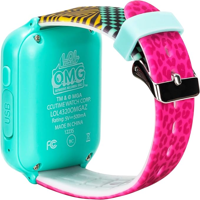 LOL Surprise OMG Kids Interactive Smart Watch with Camera, Games, Voice Recorder, Step Counter, 10 Stylish Watch Faces, Alarm, Timer, and Calculator - Trendy Fun Watch for Kids