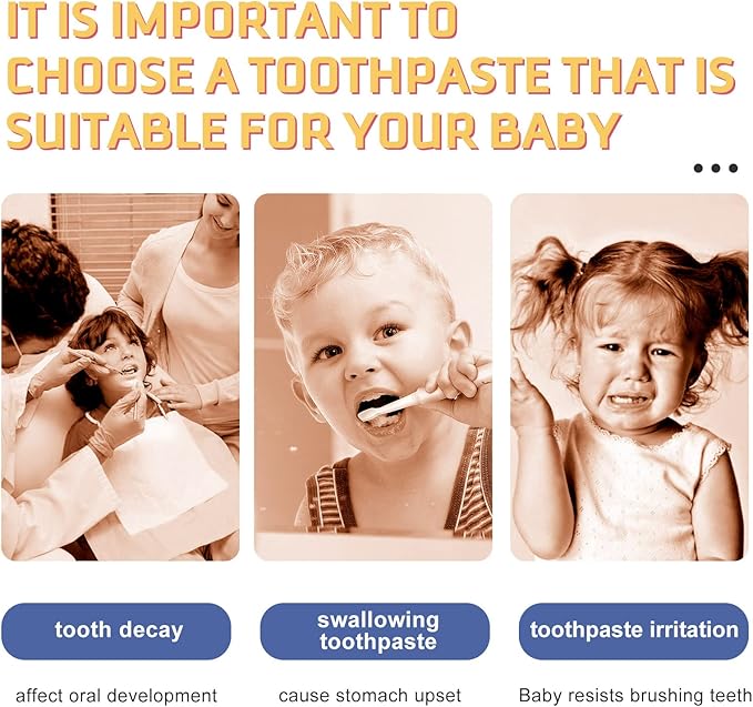 Foam Toothpaste Kids,Toddler Whitening Toothpaste with Low Fluoride & Natural Formula to Reduce Plaque,Kids Foaming Toothpaste for U Shaped Toothbrush for Children (Blueberry&Watermelon)