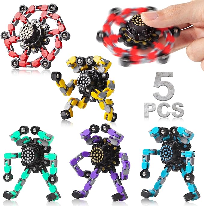 Transformable Fidget Spinners for Kids and Adults Stress Relief Sensory Toys for Boys and Girls Fingertip Gyros for ADHD Autism for Kids Gifts