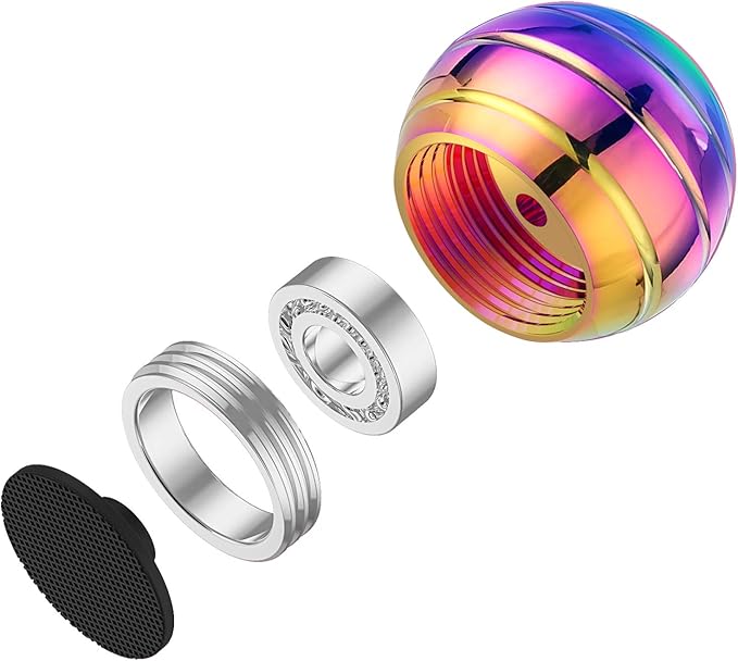 Kryfa Kinetic Desk Toys, Fidget Toys Kids Adults, Adults Office Desk Toys, Metal Kinetic Fidget Spinners for Kids Party Favors, Stocking Stuffers for Kids (1.54", Rainbow)