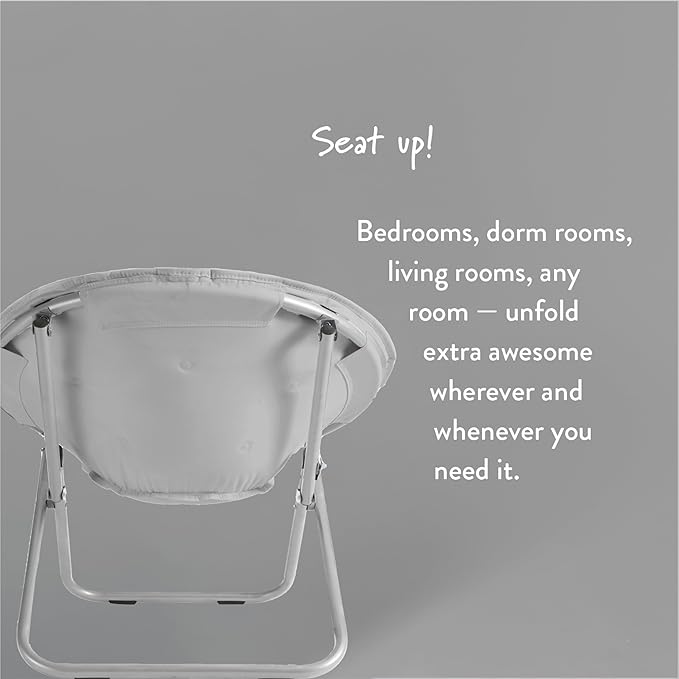 Urban Lifestyle Faux Fur Saucer Chair, 29"X32"X22", Grey