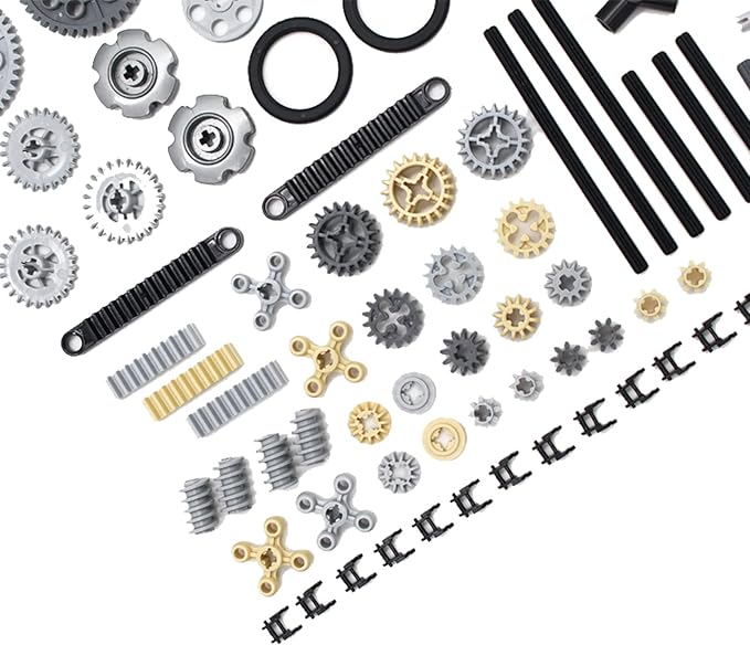116PCS Gear and Axle Set for Technic Parts Compatible with with Major Brand Technic Parts, DIY Gears Assortment Pack(Gears Pins Axles Differential New) for Technic Building Blocks Set