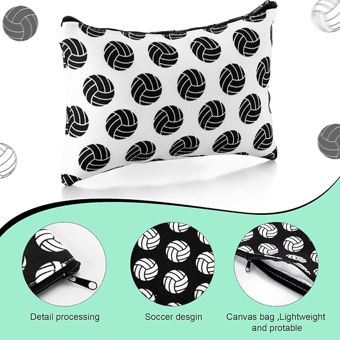 Nuogo 60 Pcs Volleyball Party Favors Gifts for Team Include 12 Volleyball Cosmetic Bag 12 Volleyball Keychains 12 Volleyball Hair Scrunchies 12 Volleyball Hair Ties 12 Volleyball Bracelets
