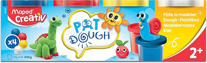 Maped Creativ My First Premium Modeling Dough - 4 4.2 oz pots - Kids Creating Clay Sculptures - Variety of Vibrant Colors - Super-Soft - Non-Stick Texture - Improves Sensory Skills