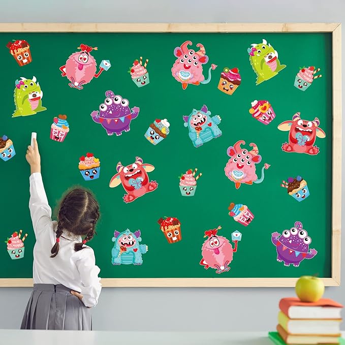 party greeting Valentine's Day Craft Kits DIY Monster Craft for Kids, Make Your Own Monster Ornament Bulk Valentine's Day Monster Paper Decorative Kit for Preschool Home Class Game Activities