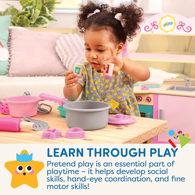 Battat- Play Circle- Cooking & Baking Kit – Kitchen Toys – Chef Tools -Pretend Play – 3 years + (21 Pcs)