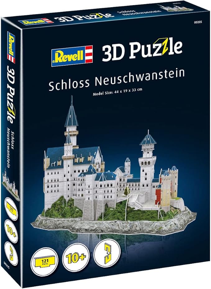 Revell Schloss Neuschwanstein 3D Puzzle Building Crafts for Adults and Kids Ages 10 Years and up - 121 Pieces