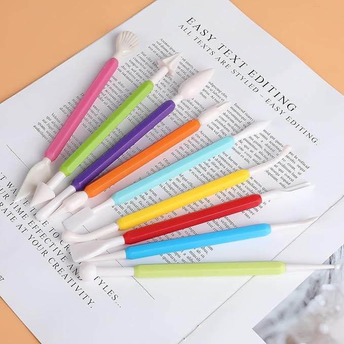 Molain Plastic Clay Sculpting Tools, Modeling Clay Tools for Kids Double-Head Sculpting Tool Kit 9 Pieces