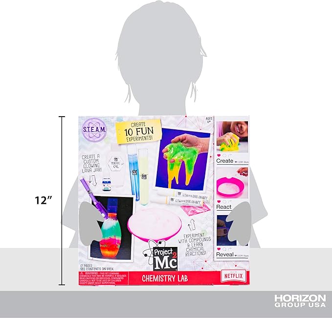Project MC2 Chemistry Lab STEM Science Kit, At-Home STEM Kits For Kids Age 6 And Up, Chemistry Experiments, Science Parties for Kids, DIY Lava