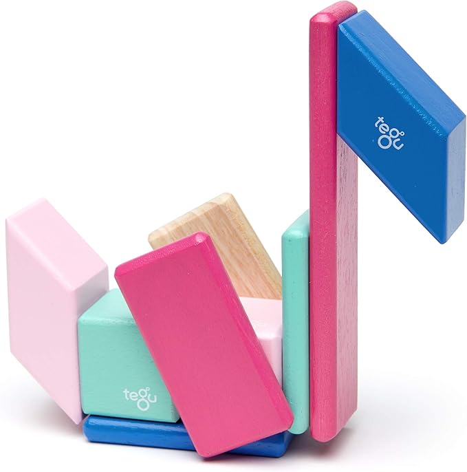 14 Piece Tegu Magnetic Wooden Block Set, Blossom