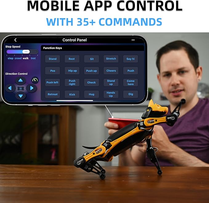 Robot Dog Bittle Robotics Kit (Construction) | Smart Robot Kit, Programmable Open Source, STEM & Robotics Education, App Control Intelligent Robot for Programmer, Developers, Geeks, & Students