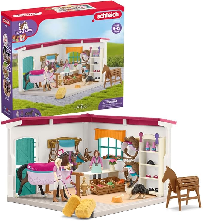 Schleich Horse Club — Horse Shop, 67 Piece Tack Shop Horse Play Set with Horses and Riders, Farm Play Set for Children Ages 5+