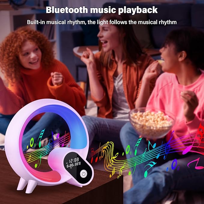 Sunrise Alarm Clock Wake Up Light - Smart Lights Sound Machine with Sunrise Simulation, App Control, Bluetooth Speaker, Music Sleep Atmosphere Lamp for Kids, Heavy Sleepers