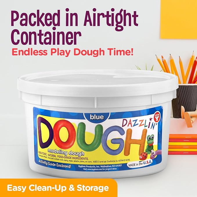 Hygloss Play Modeling Dough - 6lb. Dough Scented - Safe & Non-Toxic for Kids Arts & Crafts - Party Favors - Classroom Supplies, 6 Assorted Colors