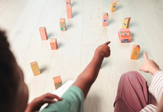 Cody Block Repeat Expansion Set, Educational Wooden Building Blocks and Car STEM Toys for Preschool Kids Ages 3+