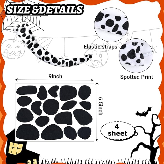 101 Days of School Dalmatian Costume Include Headband Choker Tail Tutu Skirt Knee Socks and Felt Stickers