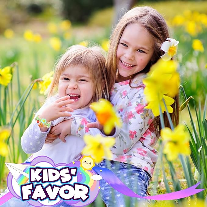 PinkSheep Bracelets for Girls, 18pc/24pc Colorful Beaded Stretch Bracelets for Little Girl Teen Girl, Friendship Bracelet Bracelets Bulk Stackable Bracelets, Cute Things for Girls (18PC)