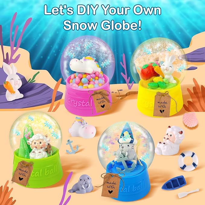 Make Your Own Water Globe - Snow Water Stem Projects DIY Activities Glitters Supplies Perfect Arts and Crafts Clay for Girls Boys Kids