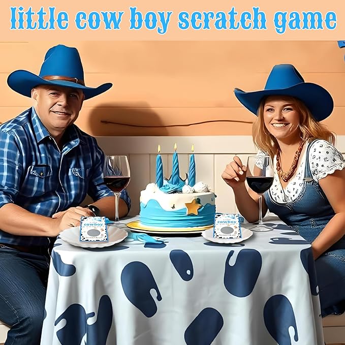 60 Pack Cowboy Baby Shower Scratch Off Cards A Little Cowboy is On The Way Scratch Off Game Western Cowboy Theme Party Scratch Off Cards Baby Shower Party Supplies (Cowboy Style)