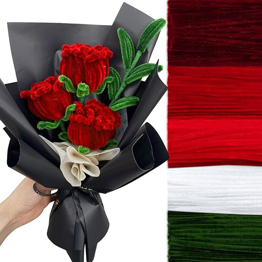 Peryiter 500 Pieces Pipe Cleaners Chenille Stems 12 Inch Craft Supplies Bulk for DIY Art and Craft Projects Creative Gift Wrapping Party Decorations(Rose Color,12 Inch)