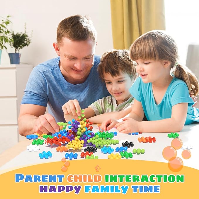 STEM Building Blocks Toy for Kids,300Pcs Interlocking Solid Plastic Educational Discs Toy,Classroom Must Haves Creativity Preschool Toy for Kids Aged 3+,Round Soft and Safe Material,Size Merge Set 