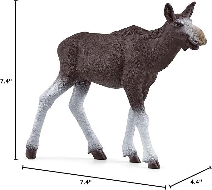 Schleich Wild Life Mother Moose and Calf Playset - North American Forest Animal Toys Playset with Realistic Natural Mother Moose and Baby Calf, Gift for Toddlers, Kids, Boys, and Girls Ages 3 and Up