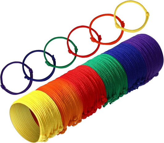 WILLBOND 216 Neon Friendship Bracelets Bulk for Kids Birthday Classroom Student Gift Adjustable Paracord Bracelets Rope Woven Neon Colors Valentine Day Gift Girls Boy Party Favors