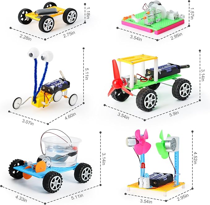 STEM Kits for Kids Age 8-10, 6 Set Robotics STEM Toys for Kids Age 8-12, Science Kits for Kids 5-7, Car Crafts Activities Building Engineering Kit, Birthday Gifts for 5 6 7 8 10 12 Year Old Boys Girl