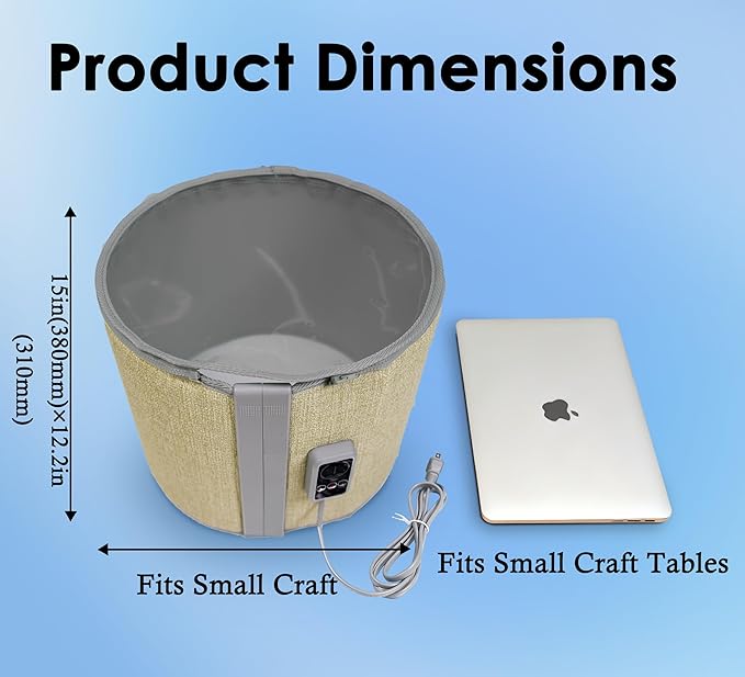 Portable Graphene Heating Craft Heater for Resin & Clay - 113-149°F (45-65°C) Adjustable Temp, Timer, 105W, 15"x12.2" - Fast, Even Drying for Pottery & Acrylic Art