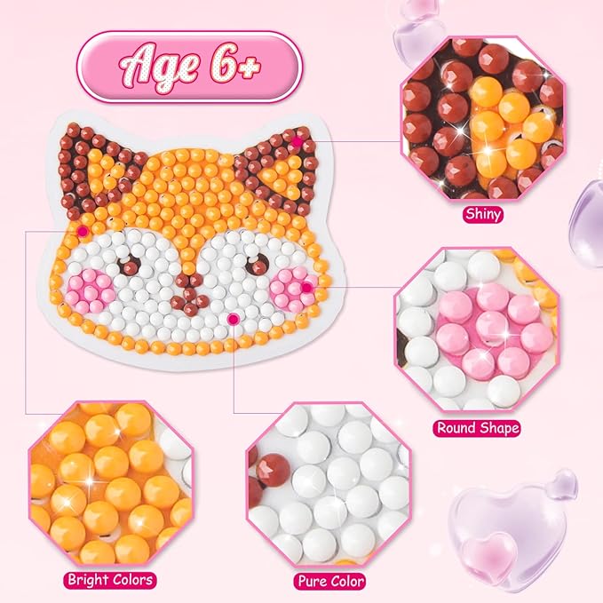 Shemira 24 Pack Valentine's Day Cards for Kids with 5D Diamond Art Painting Kit, Valentines Gift for Kids Classroom, Valentine's Party Favor, School Valentine's Art Activity, Valentine's Art Craft Kit