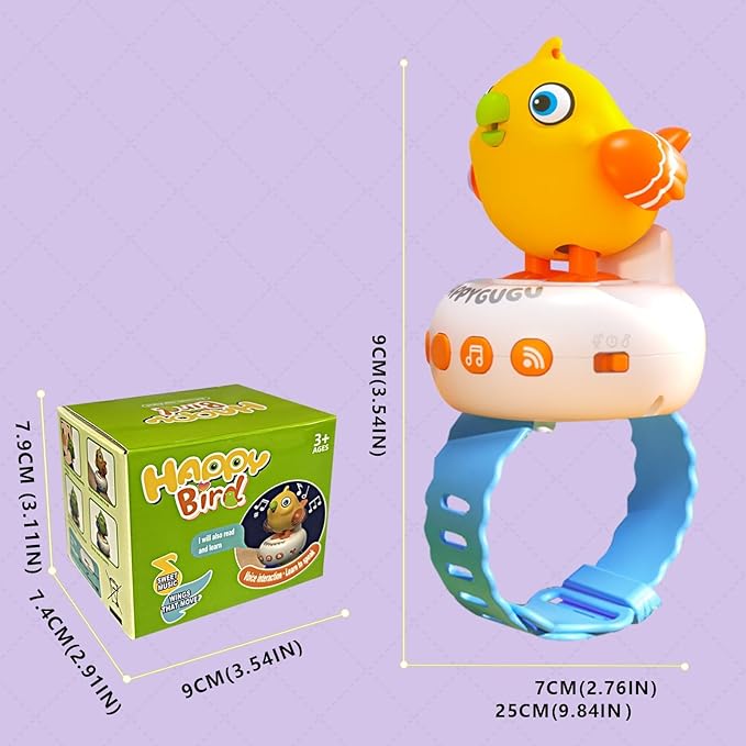 Toddler Toys 2-3, Interactive Musical Electronic Pets Talking Bird for Kids, Early Educational Learning Toys with 26 Songs & Recording, 1 2 3 4 Year Old Boy Girl Birthday, Yellow
