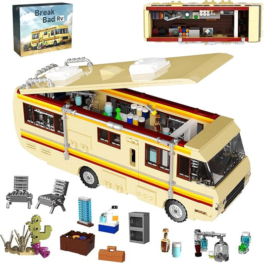 Breaking Merchandise Bad Car Building Blocks,Creative Breaking RV Model Bad Camper Van Building Bricks Kit for Gifts, Educational DIY Building Set for Teens & Adults (746PCS)
