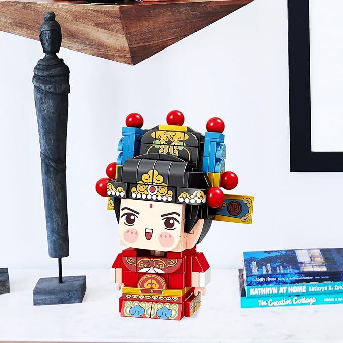 Chinese Traditional Opera Character Bricks, Wensheng DIY Building Blocks Model MOC Construction Toy Chinese Opera Style Puzzle China Chic 220PCS 96002 6+