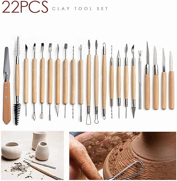 Clay Tools 46PCS Pottery Tools Clay Sculpting Tools Polymer Clay Tools Kit Ceramic Tools for DIY Handcraft Modeling Clay Carving Tools Set