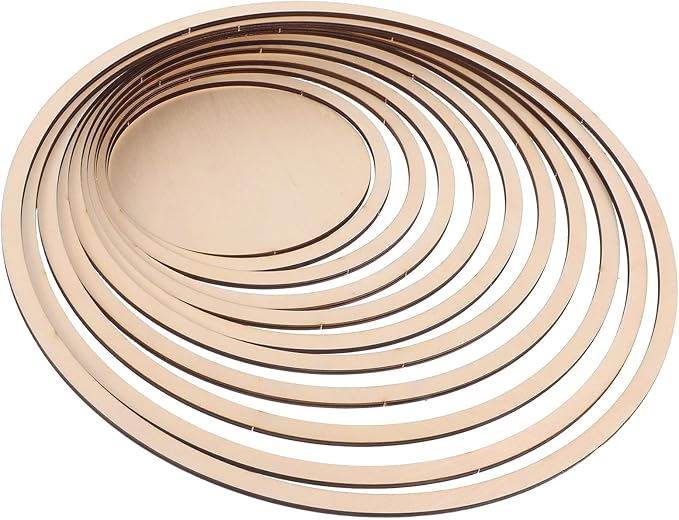 Wooden Concentric Cutting Guide for Pottery - 11 Piece Clay Cutting Tools Set for Accurate Ceramics Shaping and Modeling