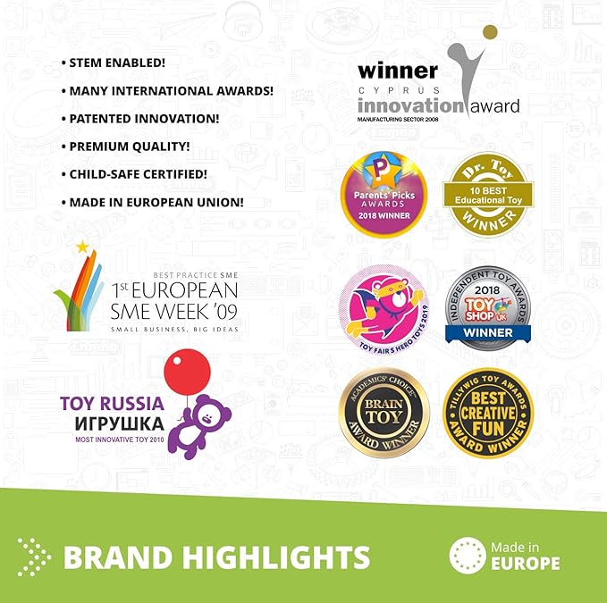 Engino STEAM Maker Junior 10 Model Set, Stackable Building Blocks, STEM Building Toys, Educational Toys for Kids 4+, Gift for Boys & Girls