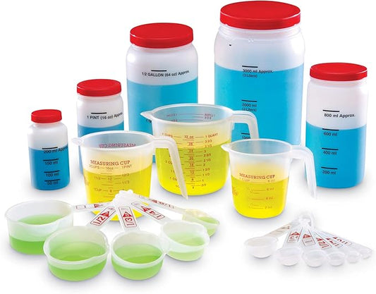 Learning Resources Classroom Liquid Measuring Set - 19 Pieces, Ages 5+ Science Exploration for Kids, Experiments for Kids, Classroom Science Supplies