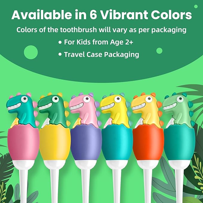 Kids Manual Toothbrush, Extra Soft Bristle Toddler Toothbrush with 10000 Bristles, Kids Travel Toothbrush Designed for Delicate Teeth & Gums for Children 2-7 Years (Orange)